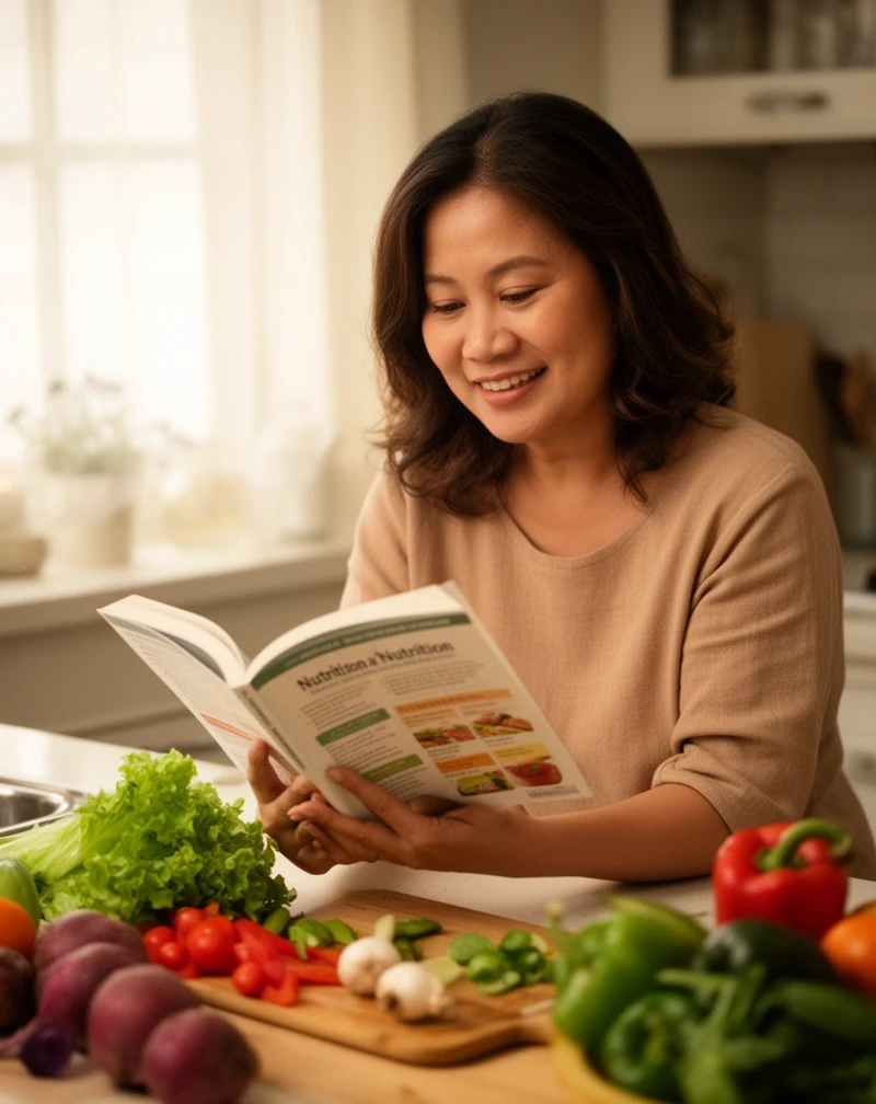 Drivcoach — pembaca buku panduan di dapur